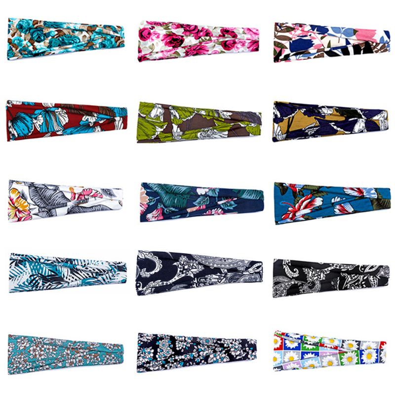 Set 5 Băng Đô Họa Tiết Hoa Lá Phong Cách Boho Thời Trang Cho Nữ