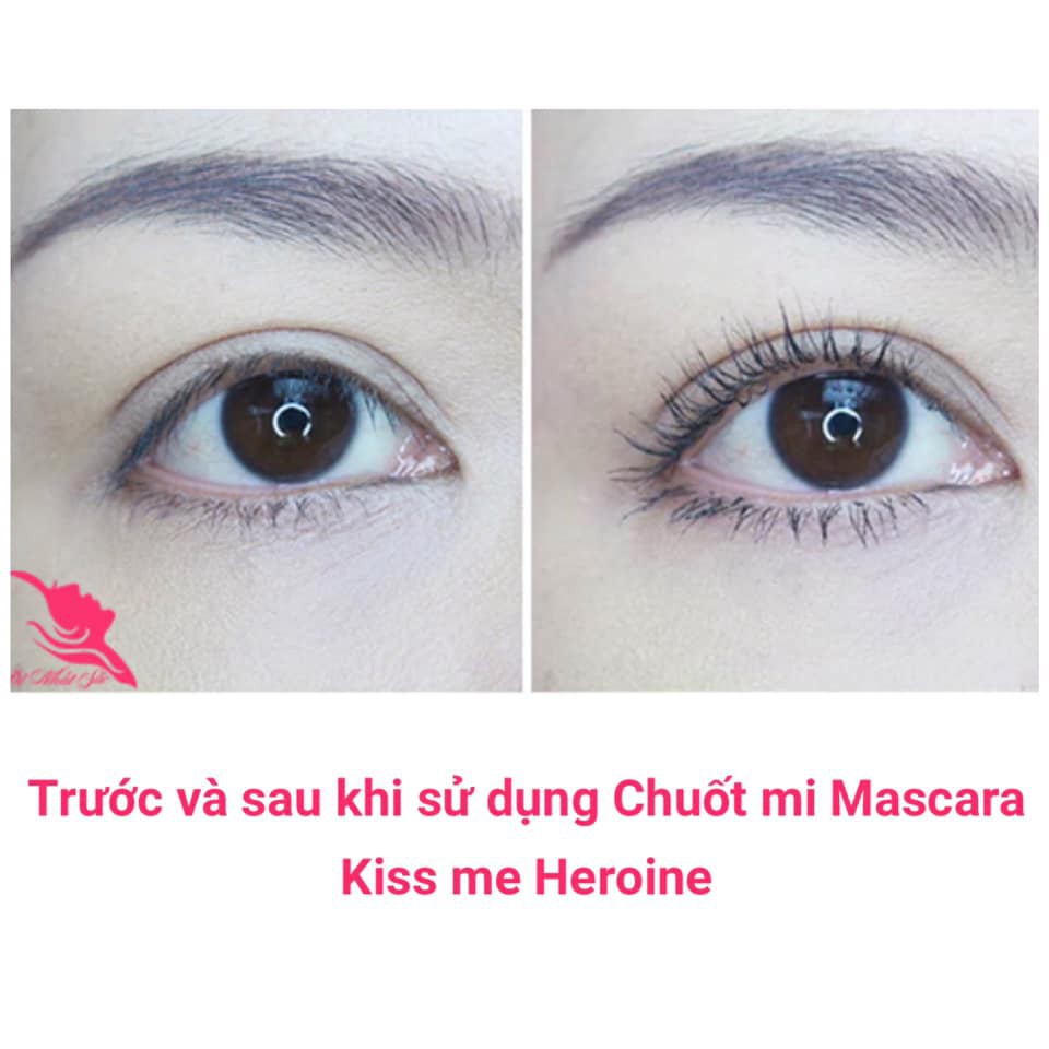 Chuốt Mi Dài Không Trôi Mascara Kiss Me Heroine Nhật Bản Dài Dày Cong Mi Suốt Cả Ngày Chống Nước Lâu Trôi