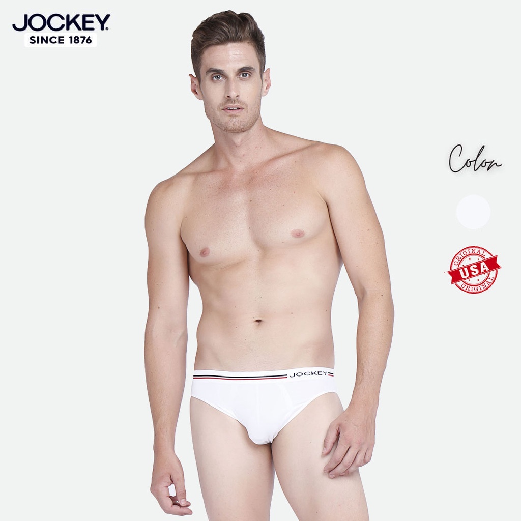 Quần Lót Nam Jockey Tam Giác Không Đường May Seam Free Màu Trắng Kháng Khuẩn Cao Cấp - JMMB9133-11