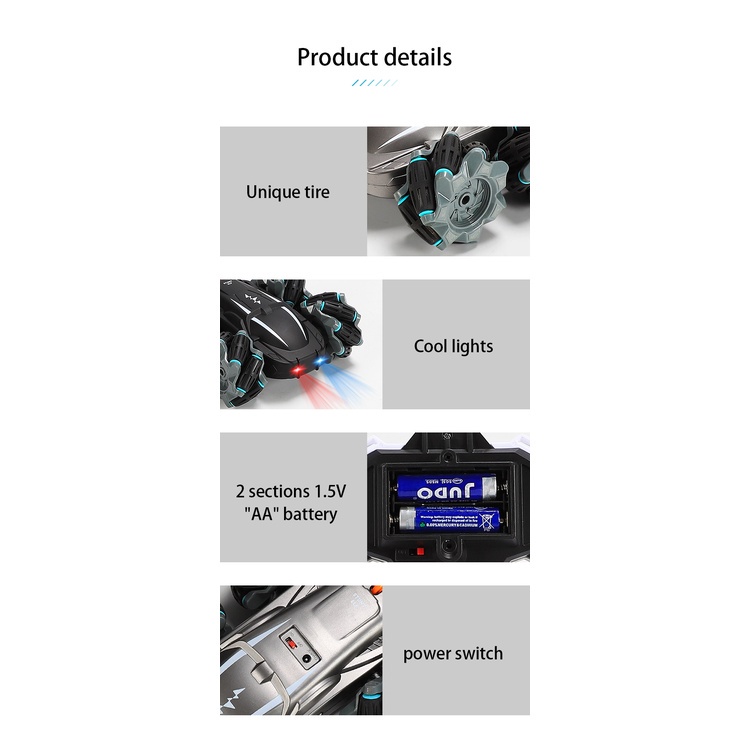 Đồ Chơi Xe Hơi Điều Khiển Từ Xa Xoay 360 Độ ° Đèn Xoay Chiếu Sáng Có Thể Sạc Lại Dành Cho Xe Đua