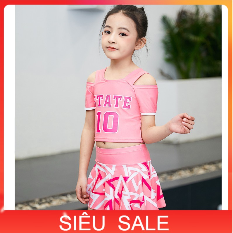 Bộ bơi hở vai số 10 bé gái 4-12 tuổi