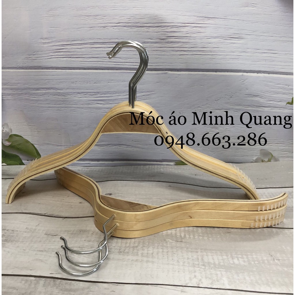 combo 10 móc gỗ tre-móc gỗ tre màu vàng-mắc treo quần áo bằng gỗ