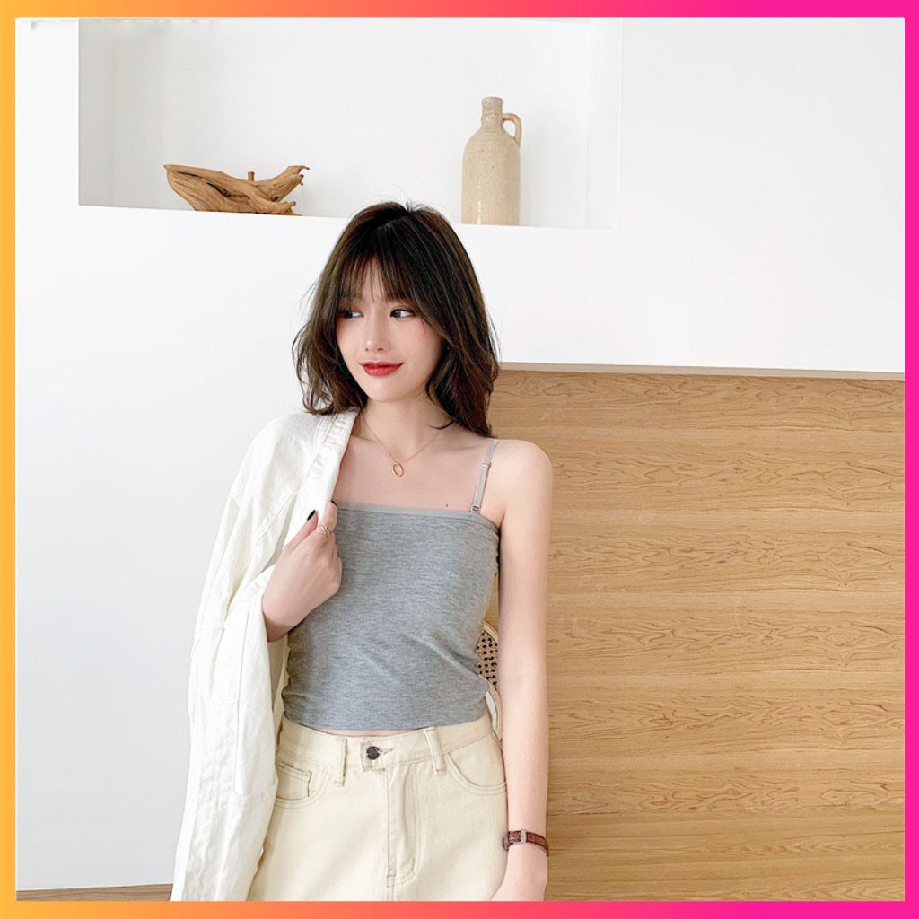 Áo 2 dây croptop ,áo hai dây dáng ôm dây bản to chất liệu cotton mịn mát co giãn LYNS - MSA01 | BigBuy360 - bigbuy360.vn