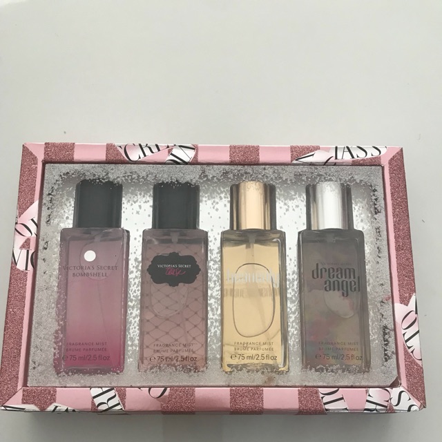 Nuoc hoa cao cấp hiệu victoria’s secret duoc xách tay tu mỹ(U.S.A) ve viet Nam , 1 họp co 4 chai voi 4 mui huong thơm