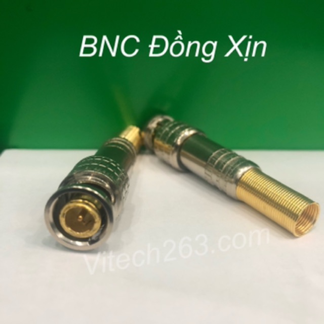 Combo 10 Đầu JACK BNC Kết Nối Camera ( Lò xo) Chân Đồng Loại Xịn