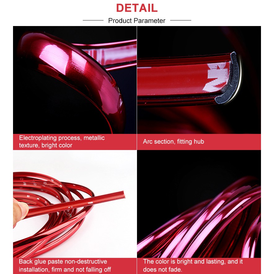 Nhãn dán PECHAM mạ chrome trang trí viền bánh xe ô tô chuyên dụng