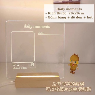 Đèn Led Trang Trí Phòng Ngủ để bàn gắn bảng Acrylic phát sáng giá rẻ kèm 1 bút