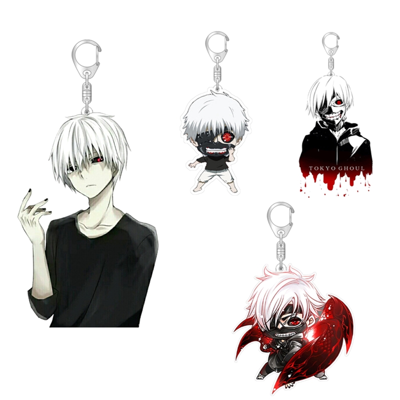 Móc khóa trang trí hình nhân vật trong Tokyo Ghoul bằng silicone