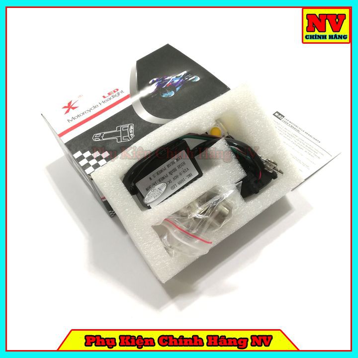 Đèn Pha Led H4 3 Tim Siêu Sáng Hộp Xịn - Ánh Sáng Vàng