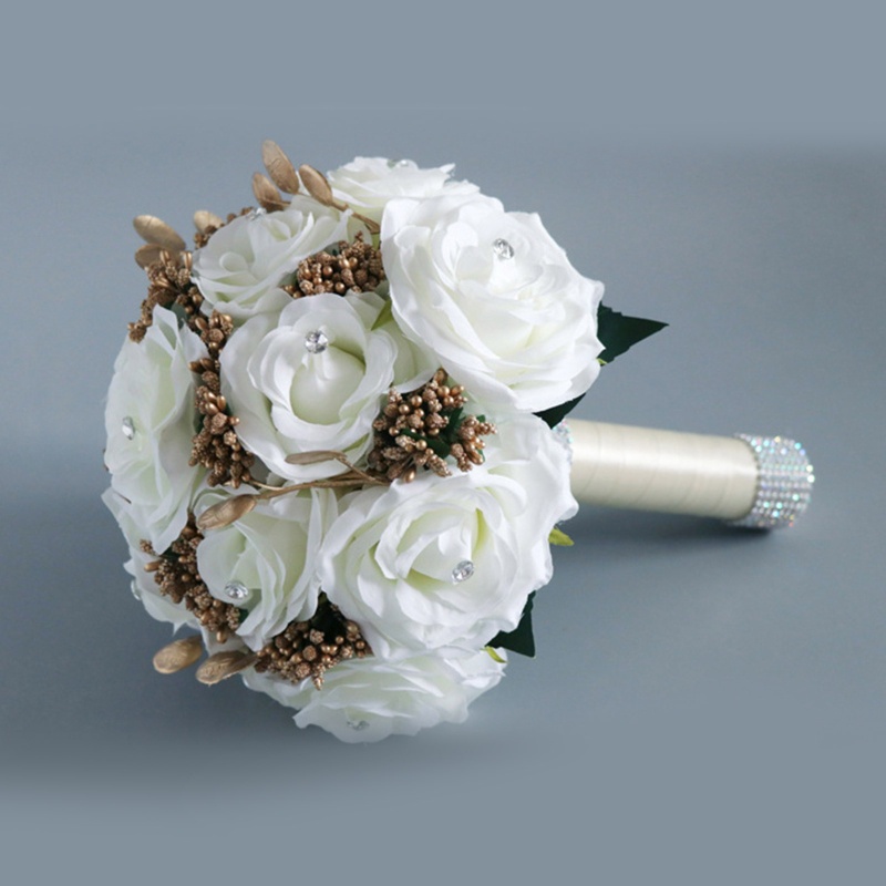 Bó Hoa Hồng Trắng Lãng Mạn Dùng Làm Đạo Cụ Chụp Ảnh Cưới