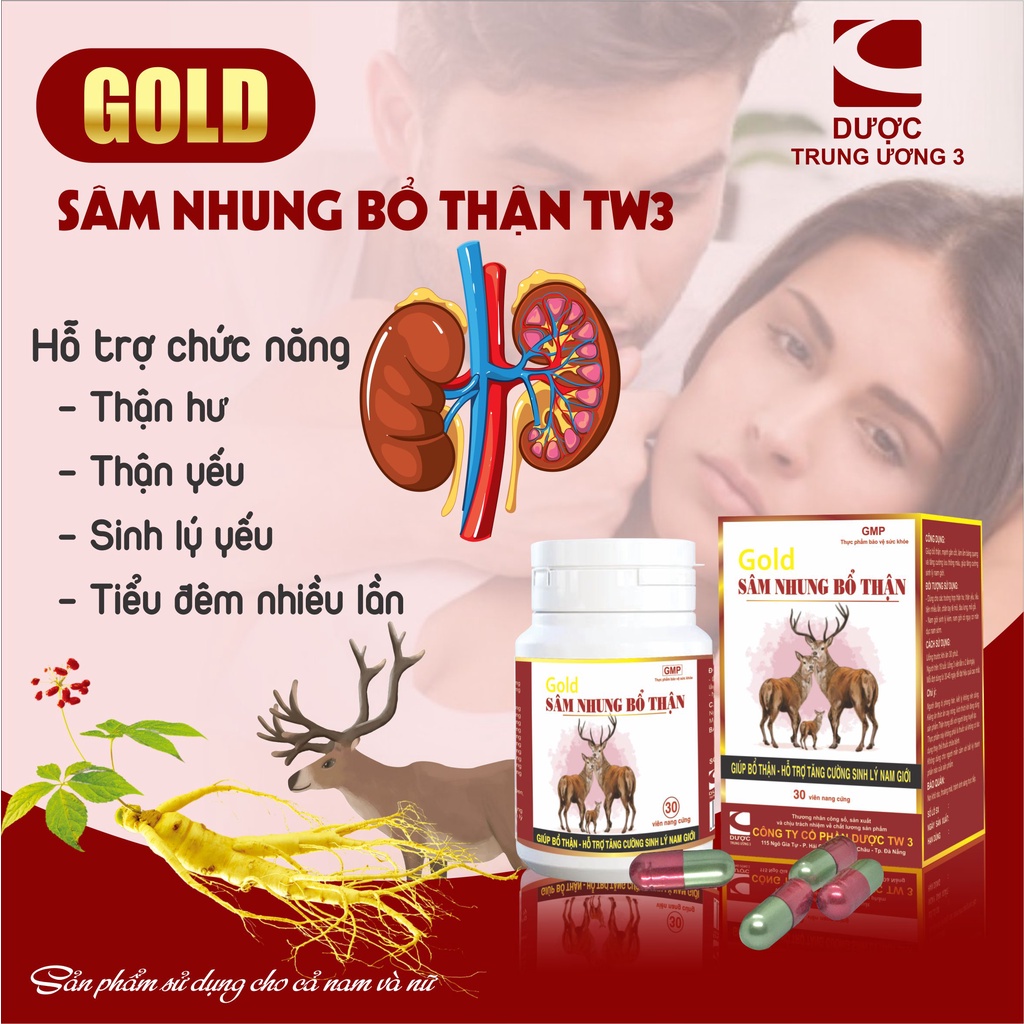 Sâm Nhung Bổ Thận TW3 Gold Giúp Bổ Thận Tráng Dương, Tăng Cường Sinh Lý Nam