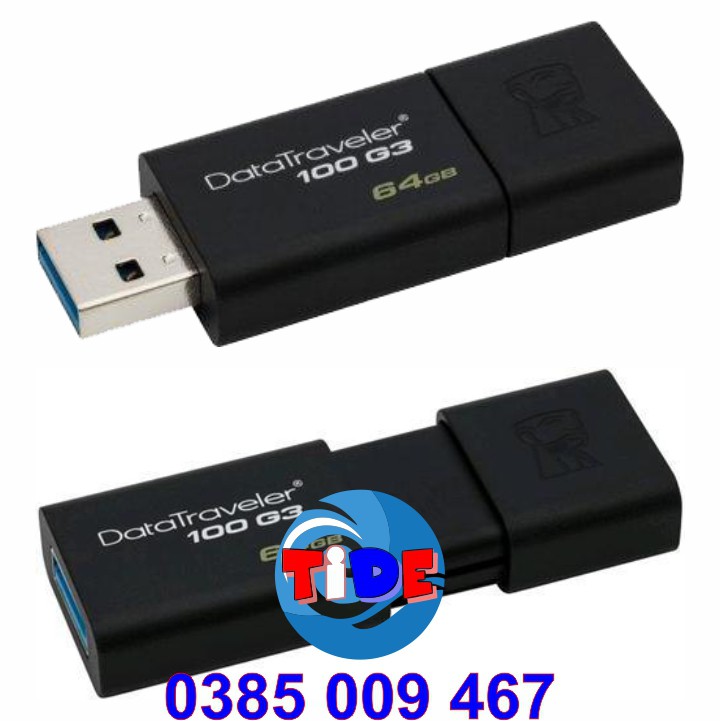 USB 3.0 Kingston 64GB – DataTraveler 100G3 – Chính hãng – Bảo hành 5 năm