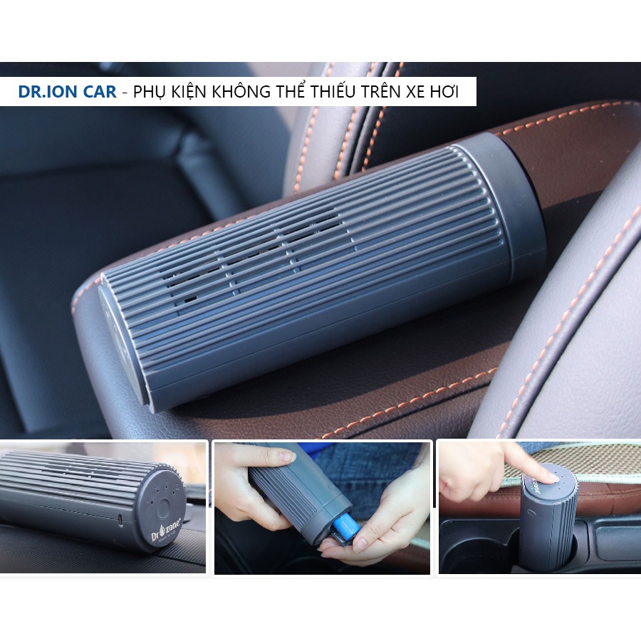 Máy tạo ion âm và ozone lọc không khí ô tô, khử mùi ô tô Dr.Ion Car