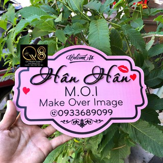 Bảng hiệu treo shop Bảng tay cầm - menu - chữ nổi   Chất liệu bao nắng mưa. Chữ nổi vàng gold - mica
