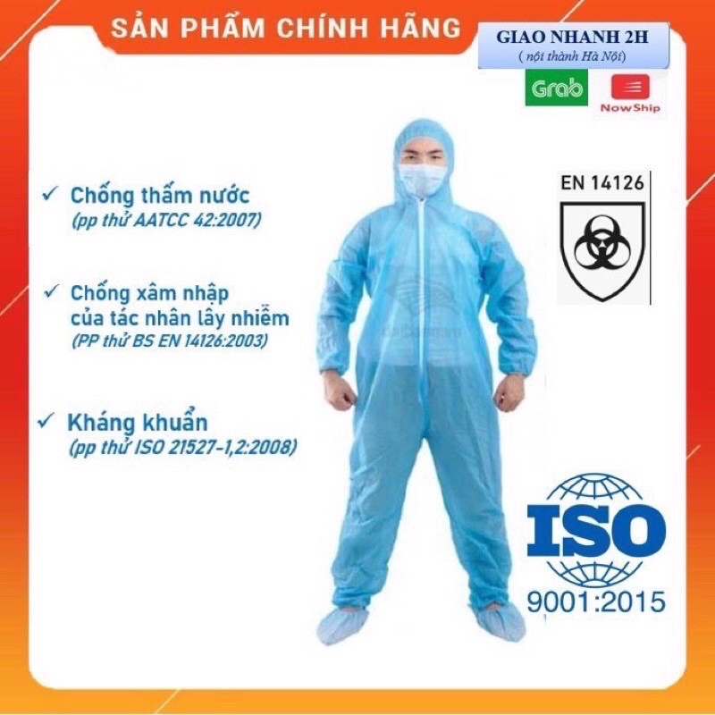 Bộ quần áo bảo hộ 4 chi tiết chống dịch