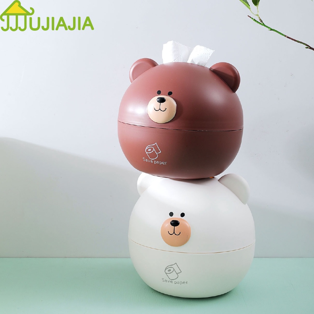 Hộp để khăn giấy JUJIAJIA hoạt hình gấu dễ thương cho phòng khách