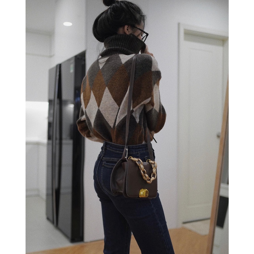 (Ảnh thật) Len trám cổ lọ oversized Audrey 4757 | BigBuy360 - bigbuy360.vn