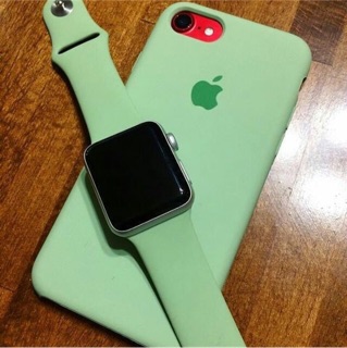 Set Matcha Ốp iPhone và Dây Apple Watch Silicone