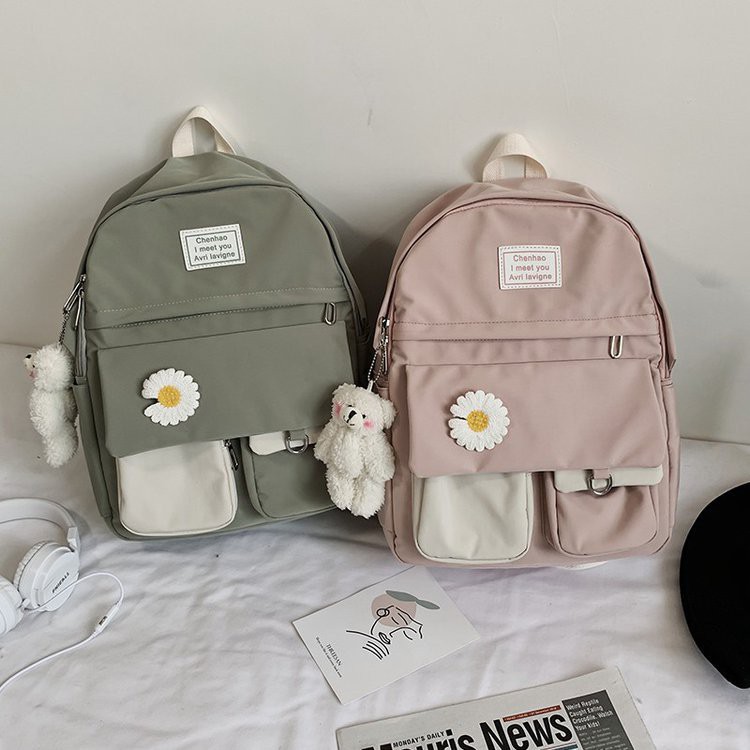 Balo Nữ 🎒FREESHIP🎒 Giảm 5k Khi Nhập [GENZ123] Balo Ulzzang Hoa Cúc Hàng Quảng Châu Cao Cấp2