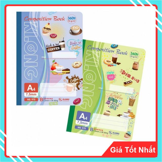 Sổ May Dán Gáy KLONG 360 Trang Kẻ Lề Mã Số 975 - Bìa Sổ Cứng Cáp,Giấy Có Độ Trắng Tự Nhiên