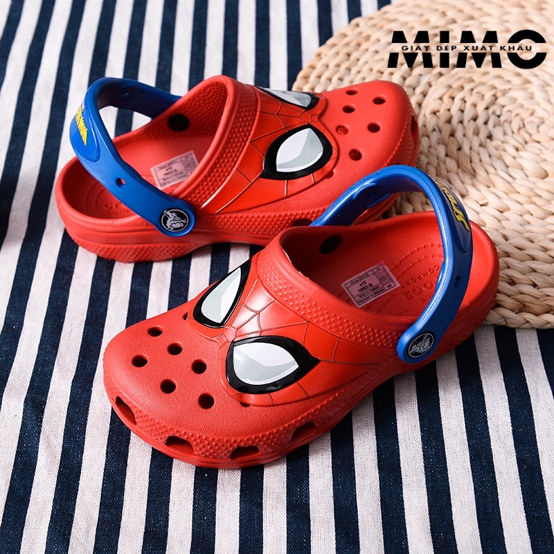 Dép sục nhện Spiderman mắt kính đỏ cho bé trai, tặng kèm jibit