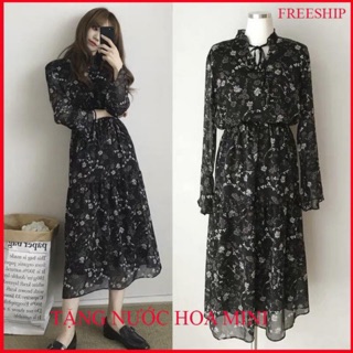 Đầm Maxi Voan Hoa Dáng Dài Nữ Tính