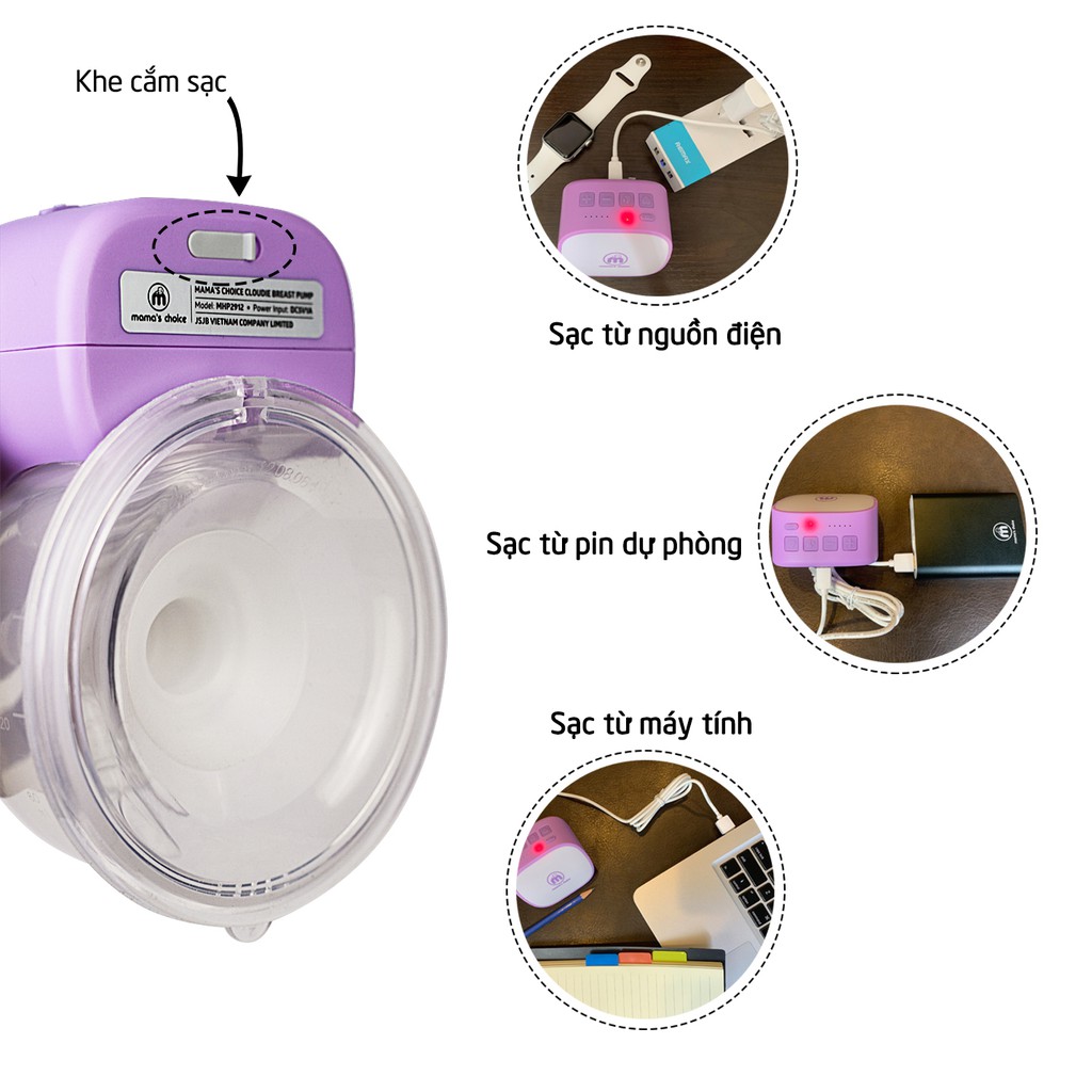 💜Phễu Hút Sữa Silicone SuperSoft Cho Máy Hút Sữa Không Dây Mama's Choice 💜Siêu Mềm Mại Với Size 24-27mm