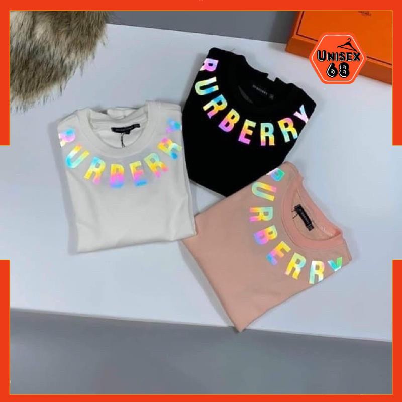 Áo Thun form rộng dài tay thu đông in phản quang Burber,áo phông nam nữ chất cotton su - Unisex68 *