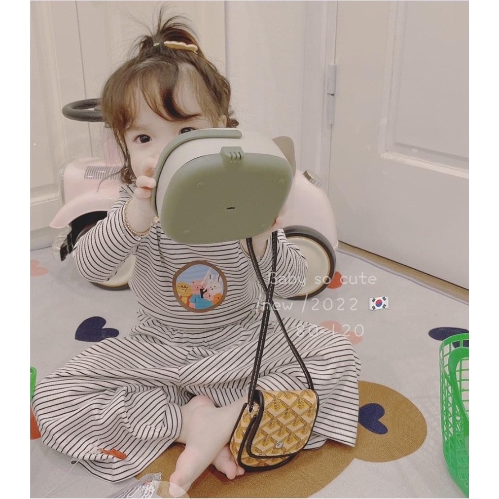 Bộ bé gái kẻ sọc ngang dài tay quần xuông ống rộng cạp chun 8-32kg XHN1040