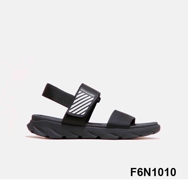 Sandal Shondo F6 sport quai ngang full đen F6N1010