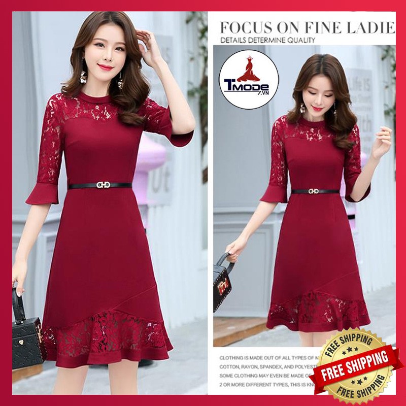 [VIDEO + ẢNH THẬT] ĐẦM CAO CẤP PHỐI REN DỰ TIỆC ĐUÔI CÁ THỜI TRANG CÓ SIZE XXL | BigBuy360 - bigbuy360.vn