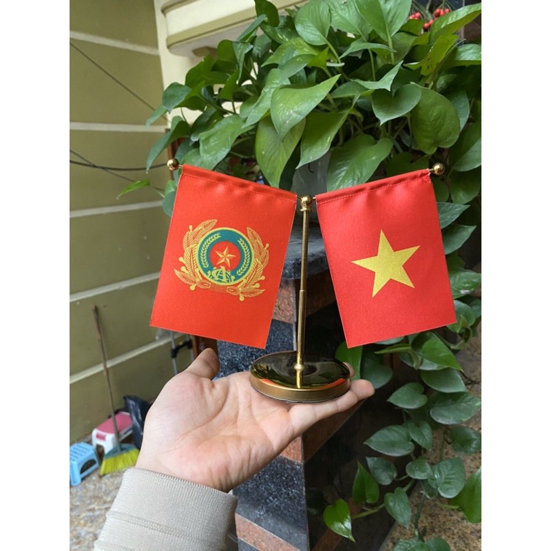 cờ việt nam công an mini trang trí oto