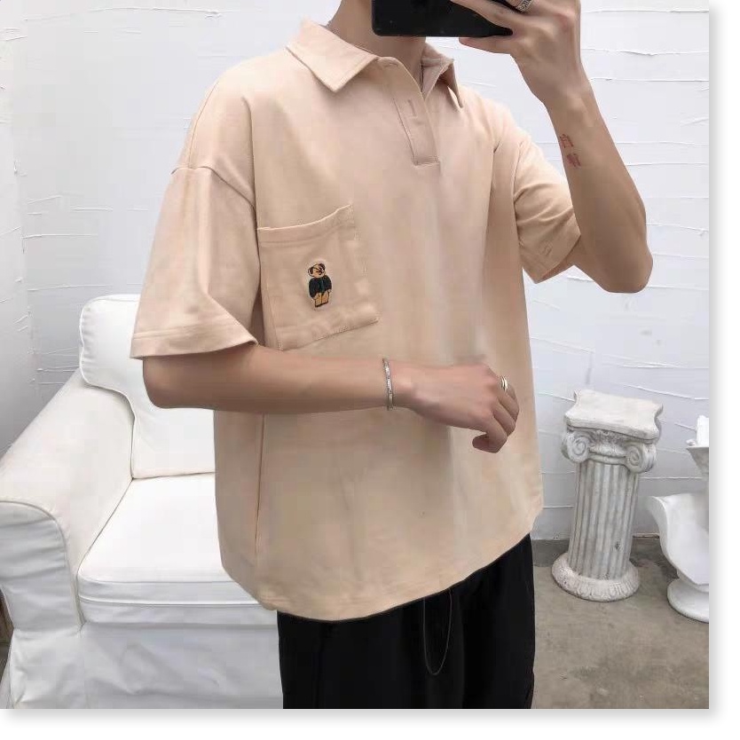 áo thun form rộng tay lỡ cổ bẻ, chất vải siêu mịn