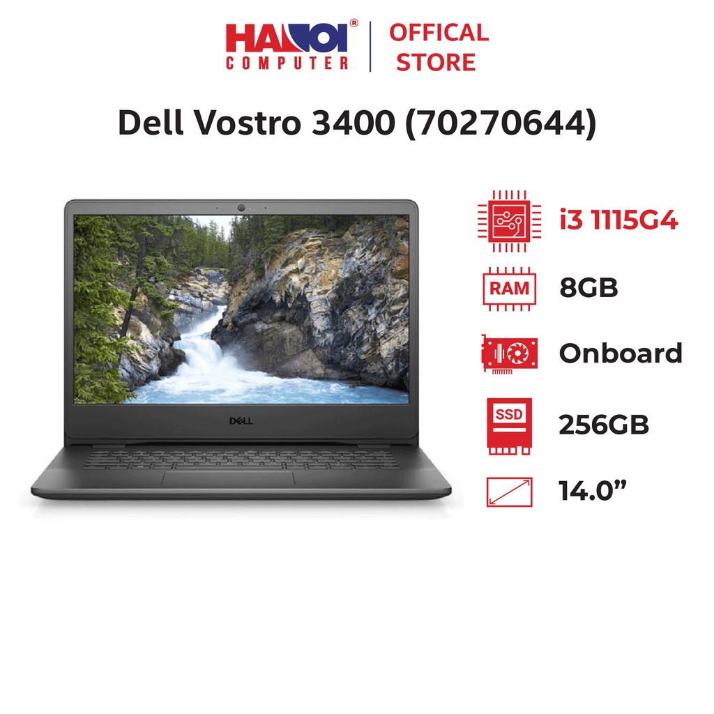 Laptop Dell Vostro 3400 (70270644) (i3 1115G4/8GB RAM/256GBSSD/14.0 inch FHD/Win11/Office HS21/Đen)