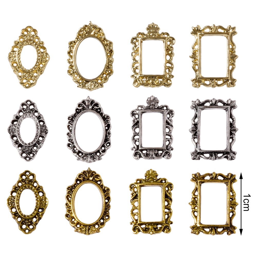 Set 5 Phụ Kiện Trang Trí Móng Tay 3D Bằng Hợp Kim Thiết Kế Đục Lỗ Phong Cách Vintage