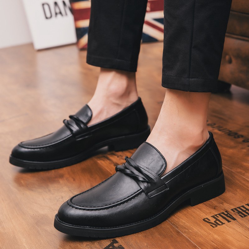 Giày Lười Nam Da Bóng Sang Trọng Size 37-44 Đen