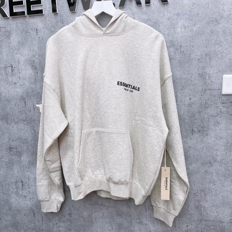 ⚡️ - Áo Hoodie FOG Fear of God ESSENTIALS SS22 Light Oatmeal, Áo hoodie FOG cao cấp nỉ bông oversize
