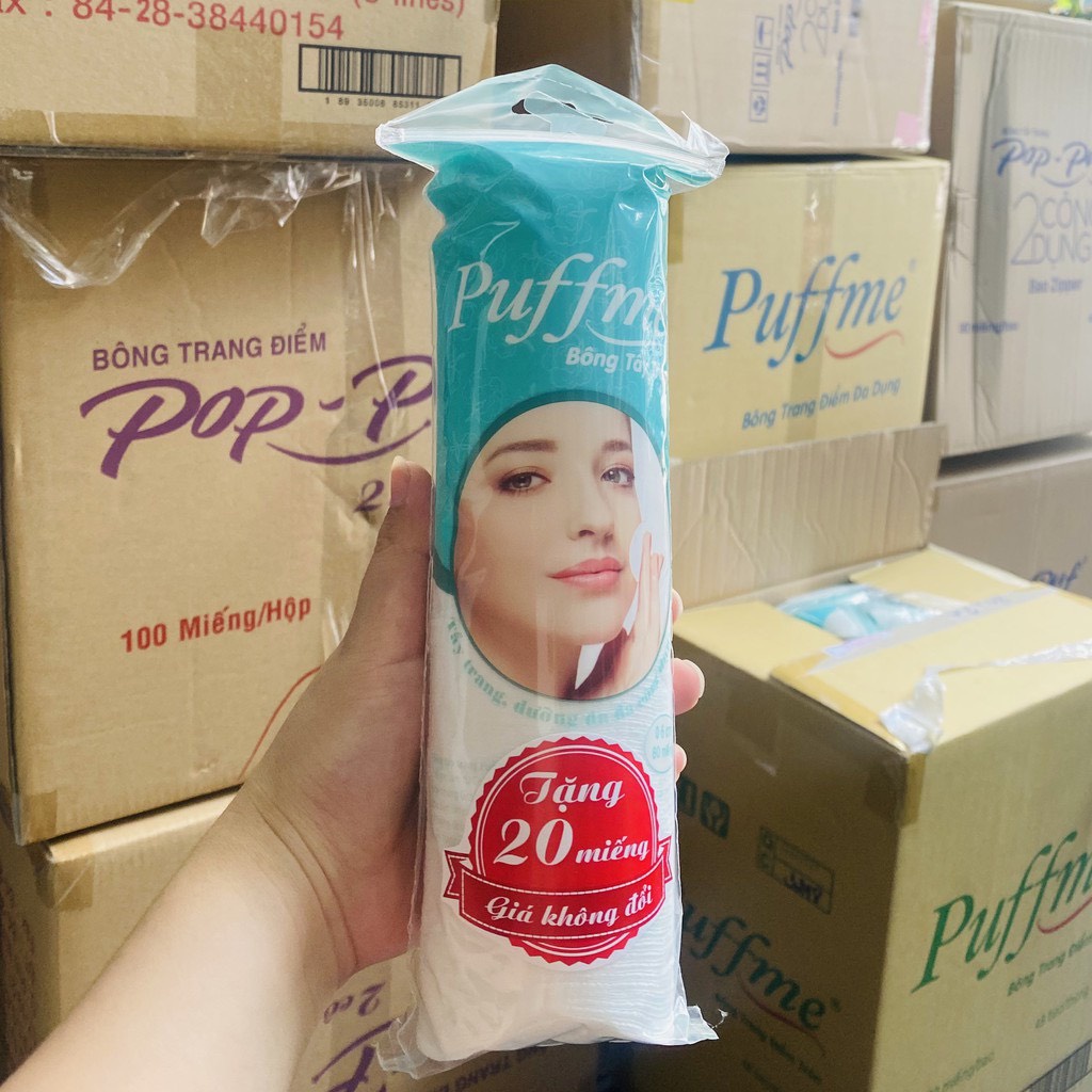 Bông Tẩy Trang Pop-puf Pufme 2 công dụng bao zipper ( CHÍNH HÃNG 100%)