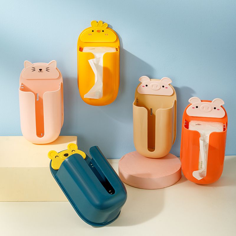 (Bán Buôn Sỉ) Hộp đựng khăn giấy rút dán tường hình thú ngộ nghĩnh