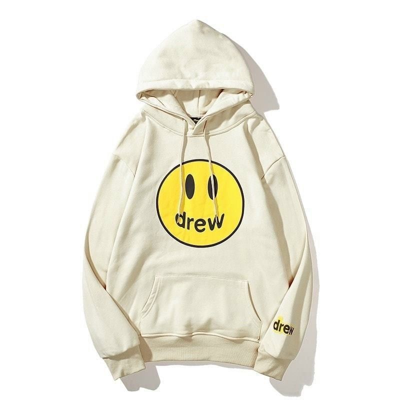 Áo hoodie nam nữ in hình mặt cười chữ drew, mẫu áo khoác nỉ có mũ chống lạnh thời trang thu đông