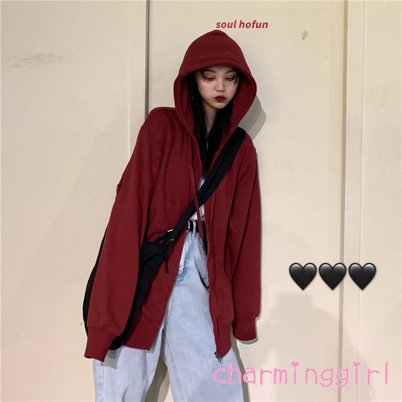 Áo Khoác Hoodie Tay Dài Khóa Kéo Màu Trơn Thời Trang | BigBuy360 - bigbuy360.vn