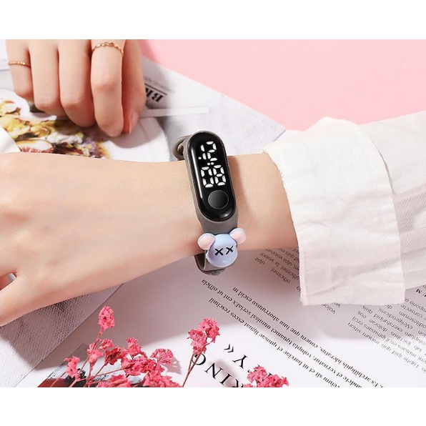 Đồng hồ LED điện tử trẻ em hoạt hình không thấm nước dây silicon dễ đeo và thoải mái ( ĐƯỢC CHỌN MÀU )