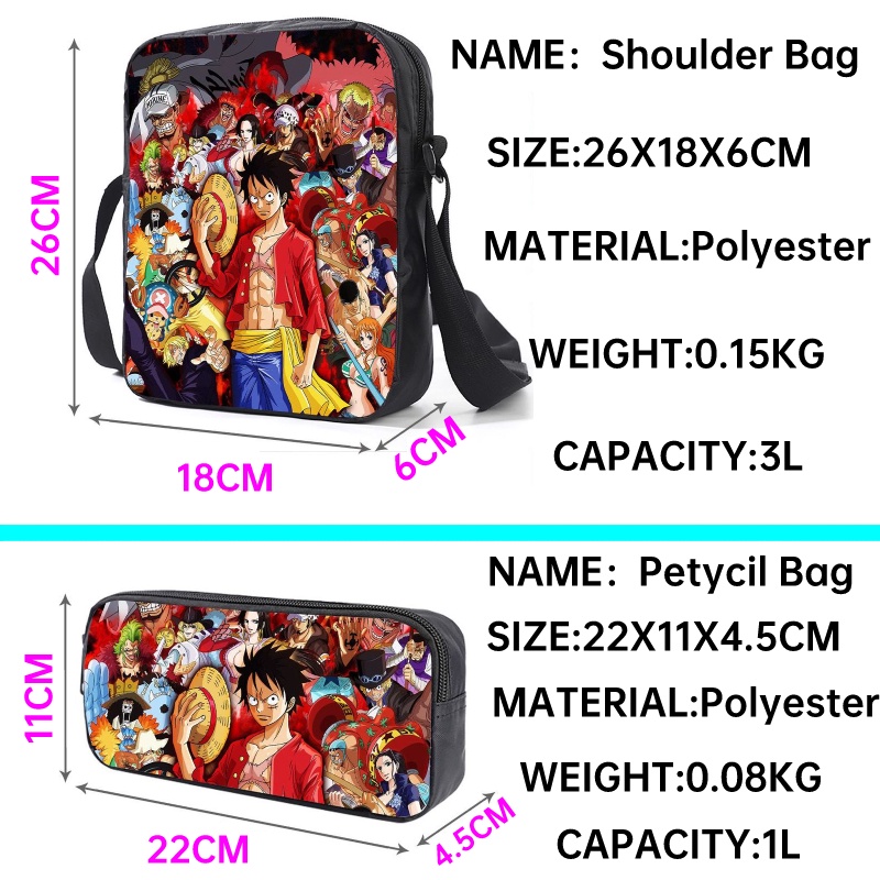 Ba Lô Đi Học In Họa Tiết Hoạt Hình One Piece luffy Cho Bé Trai