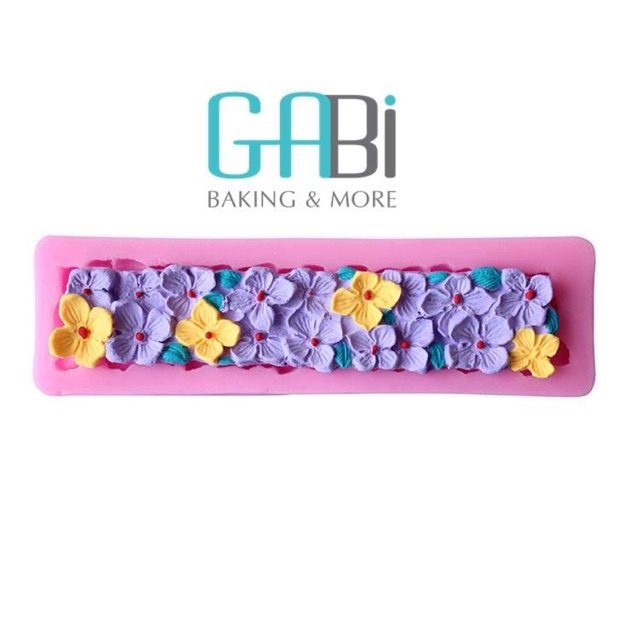 Khuôn fondant silicon dải hoa 4 cánh