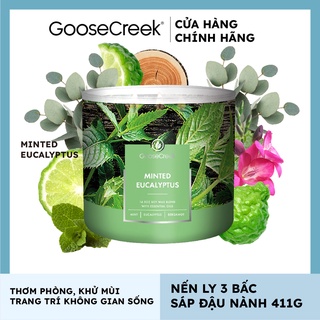 Nến ly 3 bấc sáp đậu nành goose creek 14.5oz - 411g - minted eucalyptus