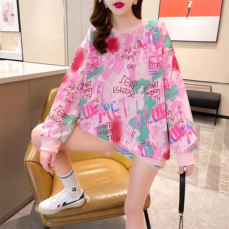 NRVP Áo thun nữ dài tay dáng rộng thời trang Hàn Quốc