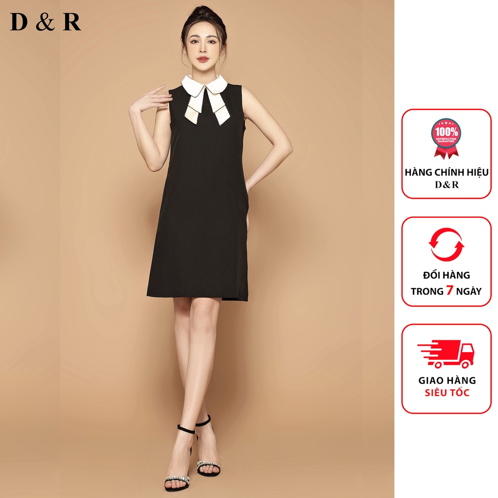 Đầm thiết kế công sở nữ Quảng Châu cao cấp thương hiệu thời trang D&R, váy suông đi chơi dạo phố D010