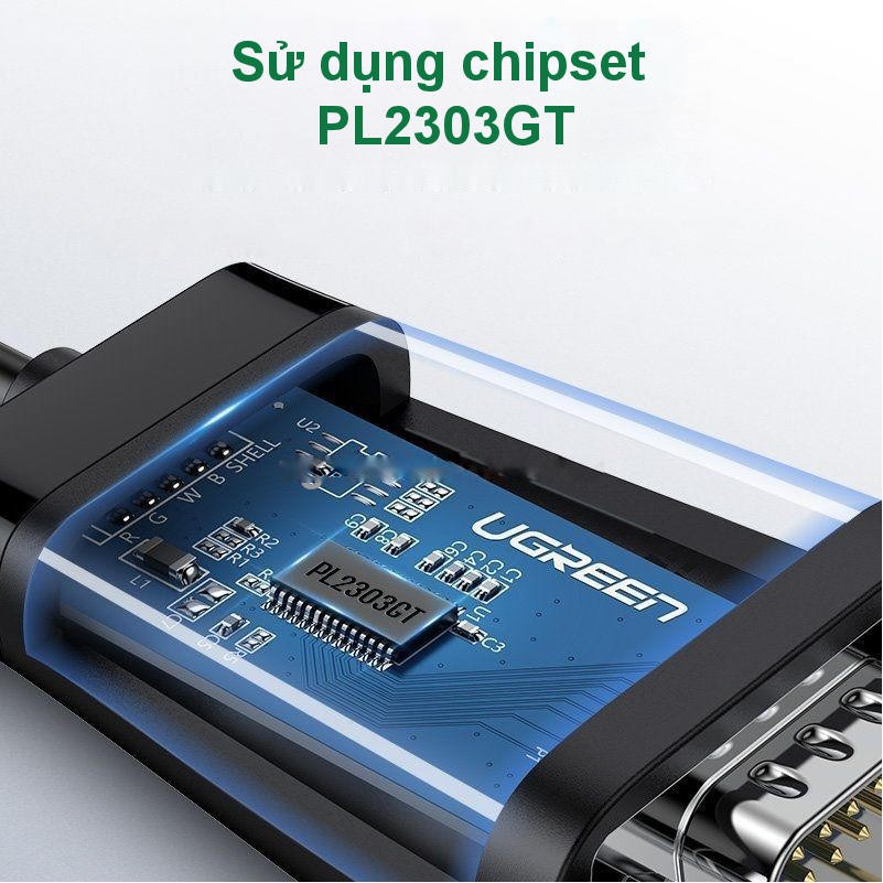 Cáp chuyển đổi tín hiệu USB type C sang RS232 DB9 dài 1.5m UGREEN CM253 70612