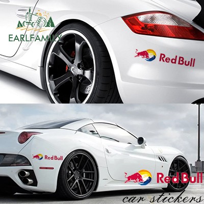 Đề Can vinyl Hình red bull Vui Nhộn Kích Thước 13x6cm Dán Xe Hơi / Xe Máy