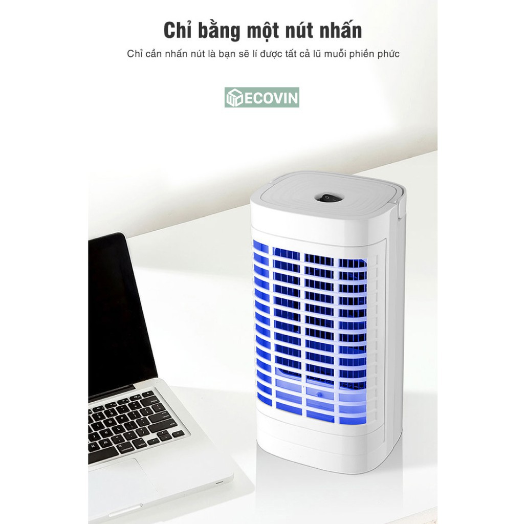 [Freeship] Đèn Bắt Muỗi - Máy Bắt Muỗi Diệt Muỗi Bằng Ánh Sáng Sinh Học Thông Minh, Phạm Vi 100m2, Hút 360 Độ, 7 Cánh